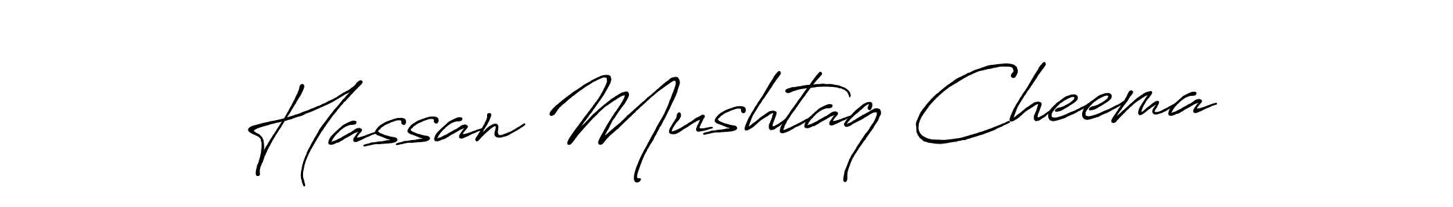 Hassan Mushtaq Cheema stylish signature style. Best Handwritten Sign (Antro_Vectra_Bolder) for my name. Handwritten Signature Collection Ideas for my name Hassan Mushtaq Cheema. Hassan Mushtaq Cheema signature style 7 images and pictures png