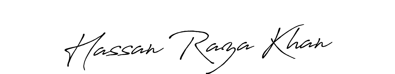 How to make Hassan Raza Khan name signature. Use Antro_Vectra_Bolder style for creating short signs online. This is the latest handwritten sign. Hassan Raza Khan signature style 7 images and pictures png