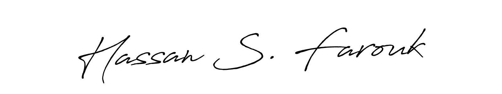 Also You can easily find your signature by using the search form. We will create Hassan S. Farouk name handwritten signature images for you free of cost using Antro_Vectra_Bolder sign style. Hassan S. Farouk signature style 7 images and pictures png