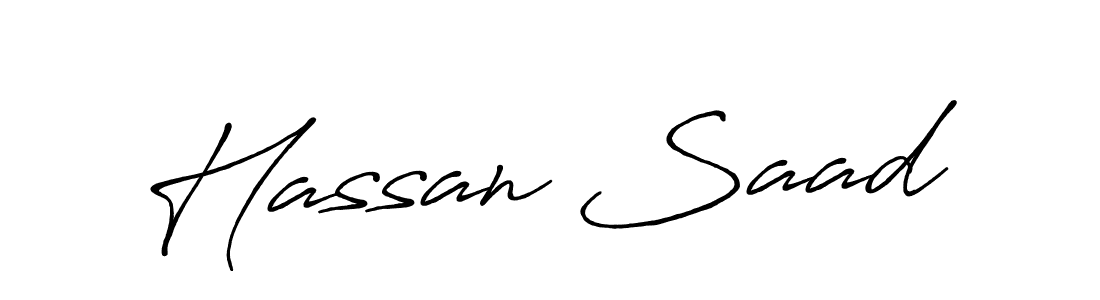 Make a beautiful signature design for name Hassan Saad. With this signature (Antro_Vectra_Bolder) style, you can create a handwritten signature for free. Hassan Saad signature style 7 images and pictures png