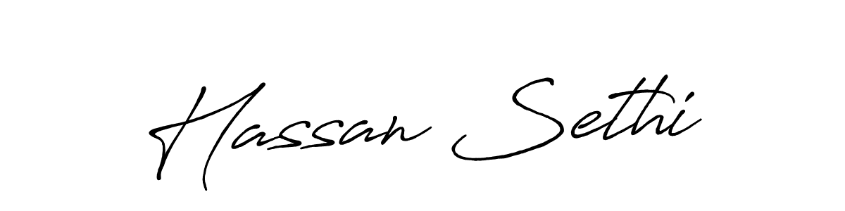 Create a beautiful signature design for name Hassan Sethi. With this signature (Antro_Vectra_Bolder) fonts, you can make a handwritten signature for free. Hassan Sethi signature style 7 images and pictures png