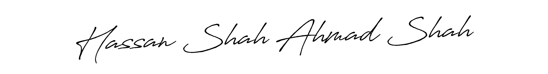 How to make Hassan Shah Ahmad Shah name signature. Use Antro_Vectra_Bolder style for creating short signs online. This is the latest handwritten sign. Hassan Shah Ahmad Shah signature style 7 images and pictures png