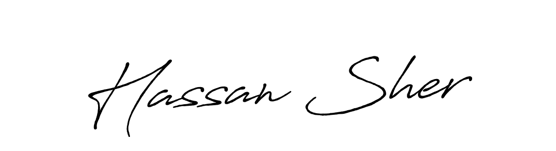 How to make Hassan Sher name signature. Use Antro_Vectra_Bolder style for creating short signs online. This is the latest handwritten sign. Hassan Sher signature style 7 images and pictures png