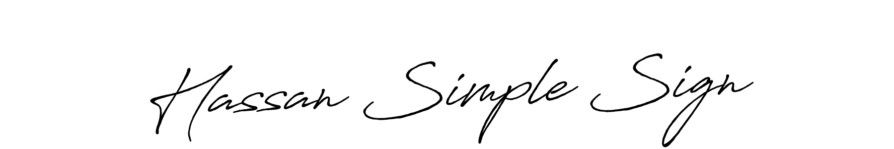 Hassan Simple Sign stylish signature style. Best Handwritten Sign (Antro_Vectra_Bolder) for my name. Handwritten Signature Collection Ideas for my name Hassan Simple Sign. Hassan Simple Sign signature style 7 images and pictures png