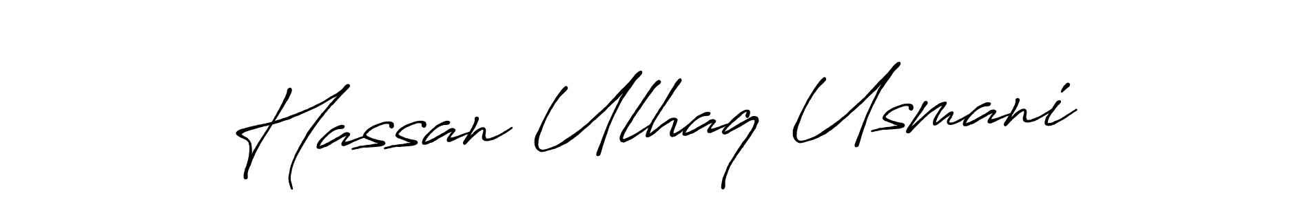 if you are searching for the best signature style for your name Hassan Ulhaq Usmani. so please give up your signature search. here we have designed multiple signature styles  using Antro_Vectra_Bolder. Hassan Ulhaq Usmani signature style 7 images and pictures png