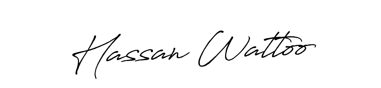 It looks lik you need a new signature style for name Hassan Wattoo. Design unique handwritten (Antro_Vectra_Bolder) signature with our free signature maker in just a few clicks. Hassan Wattoo signature style 7 images and pictures png