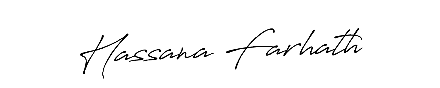 How to make Hassana Farhath name signature. Use Antro_Vectra_Bolder style for creating short signs online. This is the latest handwritten sign. Hassana Farhath signature style 7 images and pictures png