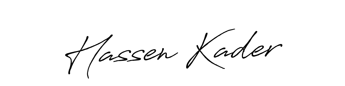 Create a beautiful signature design for name Hassen Kader. With this signature (Antro_Vectra_Bolder) fonts, you can make a handwritten signature for free. Hassen Kader signature style 7 images and pictures png
