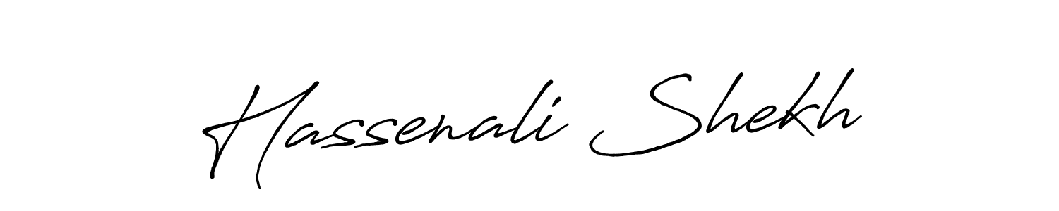 Make a beautiful signature design for name Hassenali Shekh. With this signature (Antro_Vectra_Bolder) style, you can create a handwritten signature for free. Hassenali Shekh signature style 7 images and pictures png