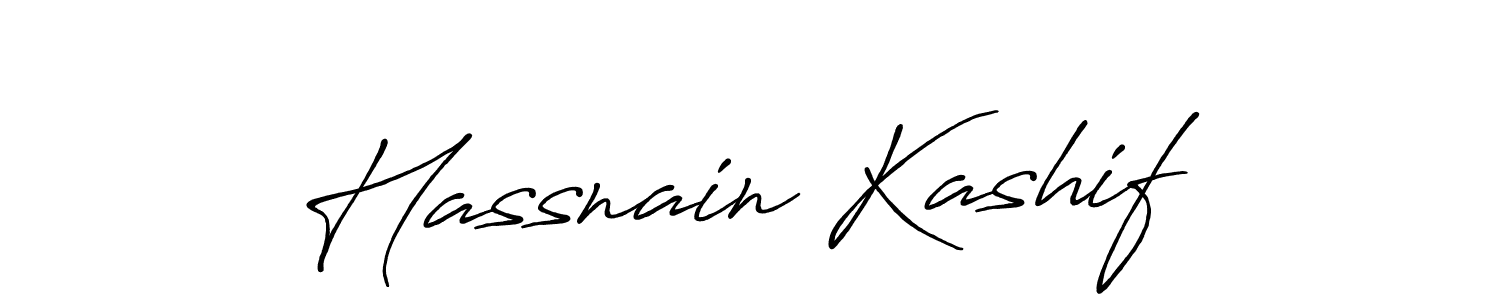 How to make Hassnain Kashif name signature. Use Antro_Vectra_Bolder style for creating short signs online. This is the latest handwritten sign. Hassnain Kashif signature style 7 images and pictures png