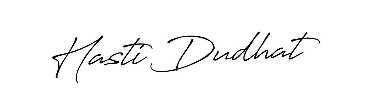 Make a beautiful signature design for name Hasti Dudhat. With this signature (Antro_Vectra_Bolder) style, you can create a handwritten signature for free. Hasti Dudhat signature style 7 images and pictures png