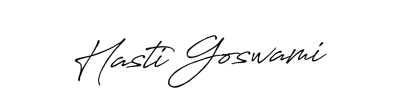 Make a beautiful signature design for name Hasti Goswami. With this signature (Antro_Vectra_Bolder) style, you can create a handwritten signature for free. Hasti Goswami signature style 7 images and pictures png