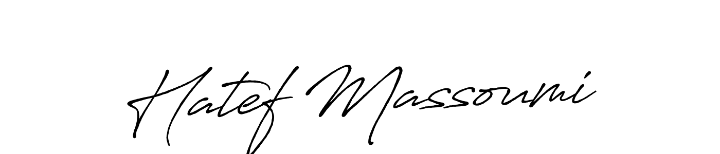 Design your own signature with our free online signature maker. With this signature software, you can create a handwritten (Antro_Vectra_Bolder) signature for name Hatef Massoumi. Hatef Massoumi signature style 7 images and pictures png