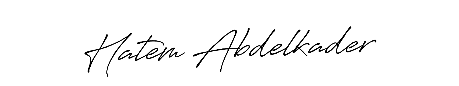 How to make Hatem Abdelkader name signature. Use Antro_Vectra_Bolder style for creating short signs online. This is the latest handwritten sign. Hatem Abdelkader signature style 7 images and pictures png