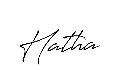 Also we have Hatha name is the best signature style. Create professional handwritten signature collection using Antro_Vectra_Bolder autograph style. Hatha signature style 7 images and pictures png