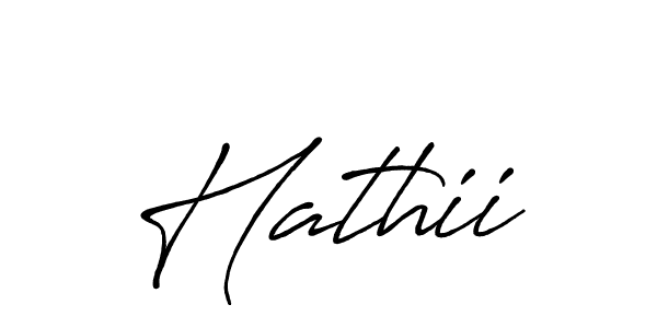 Use a signature maker to create a handwritten signature online. With this signature software, you can design (Antro_Vectra_Bolder) your own signature for name Hathii. Hathii signature style 7 images and pictures png