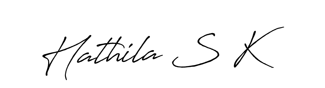 This is the best signature style for the Hathila S K name. Also you like these signature font (Antro_Vectra_Bolder). Mix name signature. Hathila S K signature style 7 images and pictures png