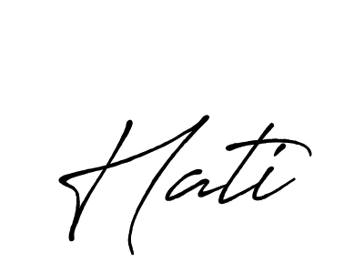 How to make Hati signature? Antro_Vectra_Bolder is a professional autograph style. Create handwritten signature for Hati name. Hati signature style 7 images and pictures png