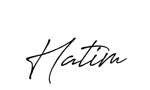 Use a signature maker to create a handwritten signature online. With this signature software, you can design (Antro_Vectra_Bolder) your own signature for name Hatim. Hatim signature style 7 images and pictures png