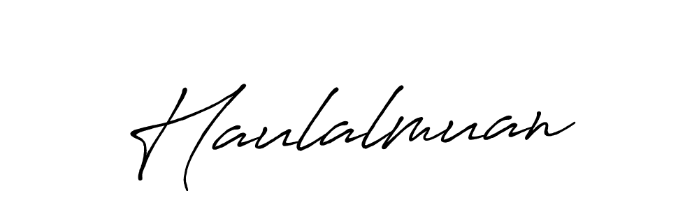 Similarly Antro_Vectra_Bolder is the best handwritten signature design. Signature creator online .You can use it as an online autograph creator for name Haulalmuan. Haulalmuan signature style 7 images and pictures png