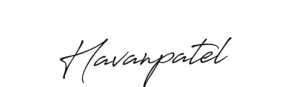 Make a beautiful signature design for name Havanpatel. With this signature (Antro_Vectra_Bolder) style, you can create a handwritten signature for free. Havanpatel signature style 7 images and pictures png