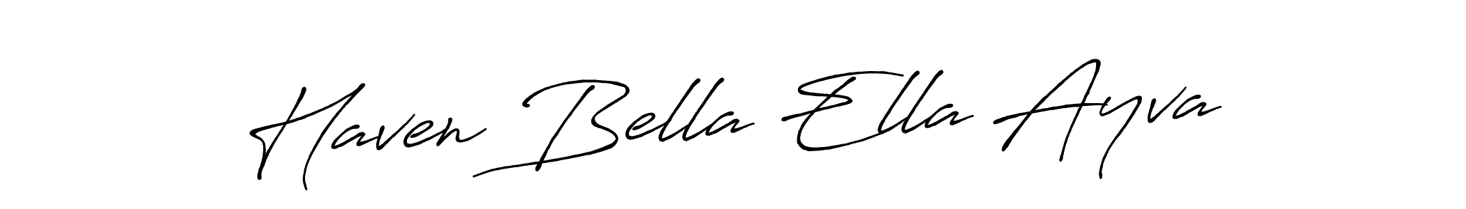 The best way (Antro_Vectra_Bolder) to make a short signature is to pick only two or three words in your name. The name Haven Bella Ella Ayva include a total of six letters. For converting this name. Haven Bella Ella Ayva signature style 7 images and pictures png