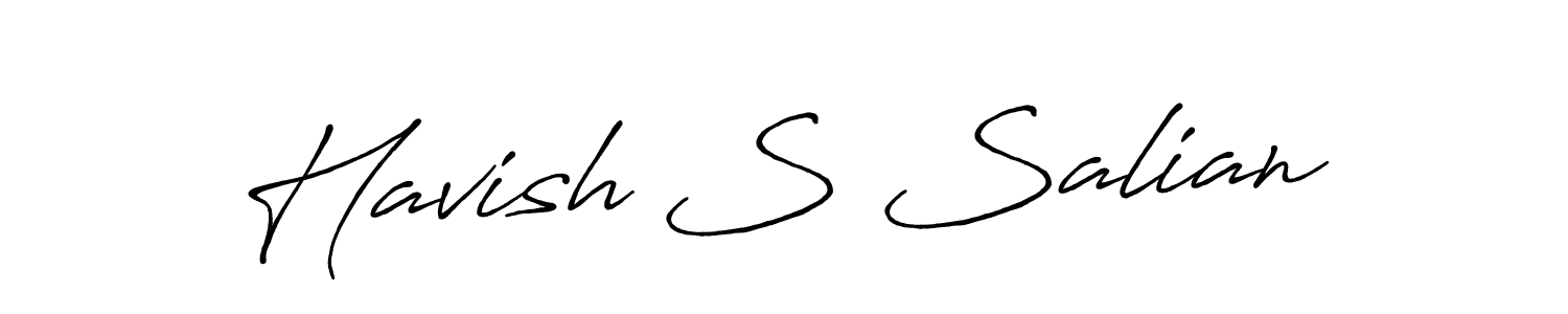 Design your own signature with our free online signature maker. With this signature software, you can create a handwritten (Antro_Vectra_Bolder) signature for name Havish S Salian. Havish S Salian signature style 7 images and pictures png