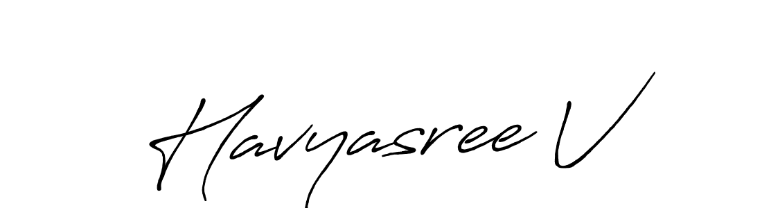 Use a signature maker to create a handwritten signature online. With this signature software, you can design (Antro_Vectra_Bolder) your own signature for name Havyasree V. Havyasree V signature style 7 images and pictures png