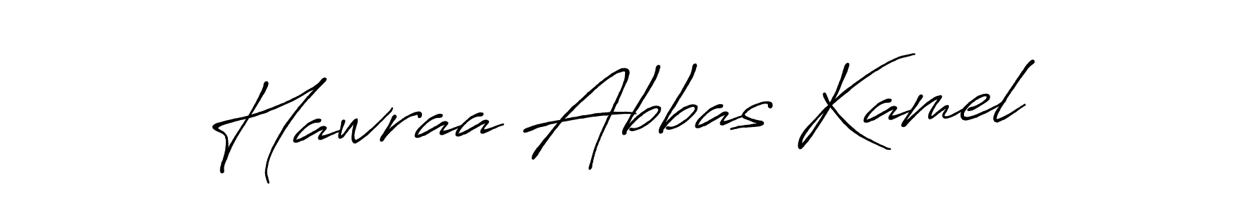 The best way (Antro_Vectra_Bolder) to make a short signature is to pick only two or three words in your name. The name Hawraa Abbas Kamel include a total of six letters. For converting this name. Hawraa Abbas Kamel signature style 7 images and pictures png