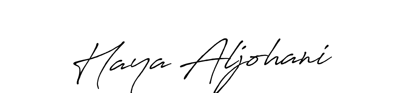 How to make Haya Aljohani name signature. Use Antro_Vectra_Bolder style for creating short signs online. This is the latest handwritten sign. Haya Aljohani signature style 7 images and pictures png