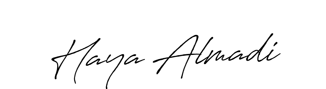 Design your own signature with our free online signature maker. With this signature software, you can create a handwritten (Antro_Vectra_Bolder) signature for name Haya Almadi. Haya Almadi signature style 7 images and pictures png