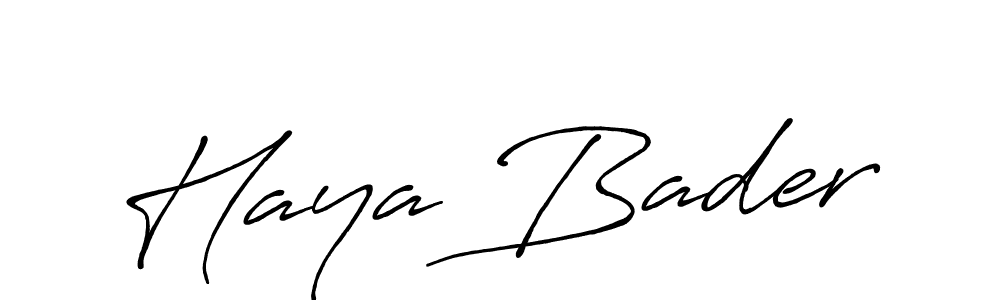 Create a beautiful signature design for name Haya Bader. With this signature (Antro_Vectra_Bolder) fonts, you can make a handwritten signature for free. Haya Bader signature style 7 images and pictures png