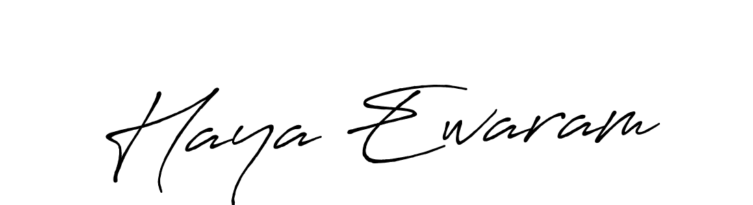Make a beautiful signature design for name Haya Ewaram. With this signature (Antro_Vectra_Bolder) style, you can create a handwritten signature for free. Haya Ewaram signature style 7 images and pictures png