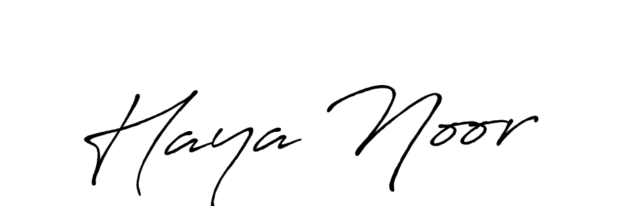 Similarly Antro_Vectra_Bolder is the best handwritten signature design. Signature creator online .You can use it as an online autograph creator for name Haya Noor. Haya Noor signature style 7 images and pictures png