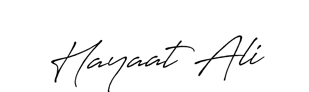 Design your own signature with our free online signature maker. With this signature software, you can create a handwritten (Antro_Vectra_Bolder) signature for name Hayaat Ali. Hayaat Ali signature style 7 images and pictures png