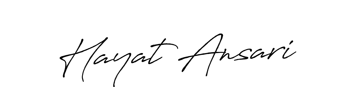 Design your own signature with our free online signature maker. With this signature software, you can create a handwritten (Antro_Vectra_Bolder) signature for name Hayat Ansari. Hayat Ansari signature style 7 images and pictures png
