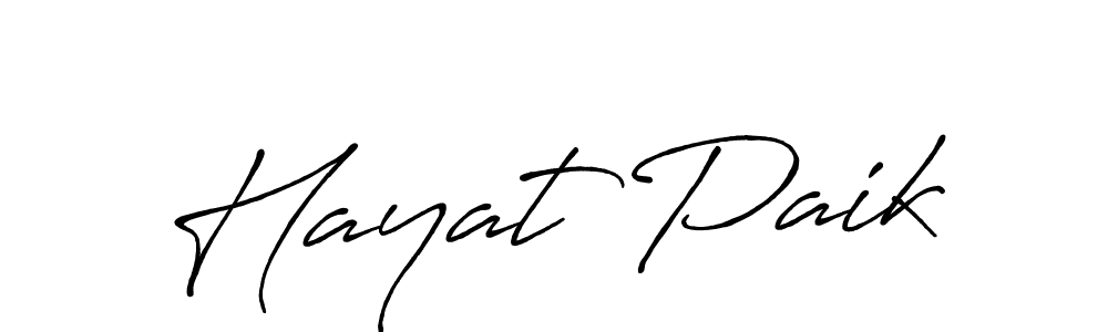How to make Hayat Paik name signature. Use Antro_Vectra_Bolder style for creating short signs online. This is the latest handwritten sign. Hayat Paik signature style 7 images and pictures png