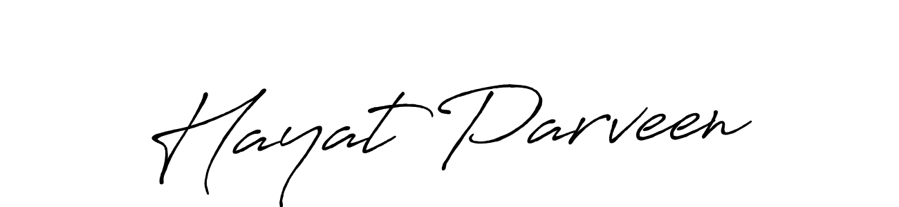 Use a signature maker to create a handwritten signature online. With this signature software, you can design (Antro_Vectra_Bolder) your own signature for name Hayat Parveen. Hayat Parveen signature style 7 images and pictures png