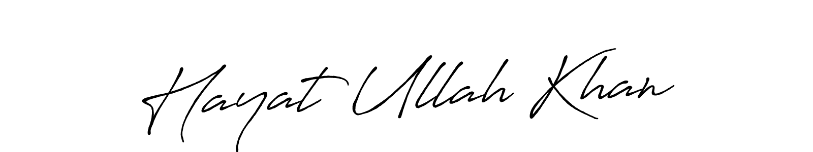 Design your own signature with our free online signature maker. With this signature software, you can create a handwritten (Antro_Vectra_Bolder) signature for name Hayat Ullah Khan. Hayat Ullah Khan signature style 7 images and pictures png