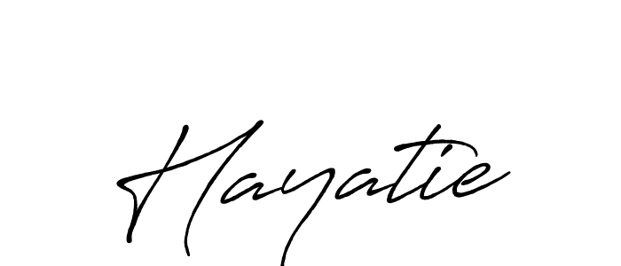 Design your own signature with our free online signature maker. With this signature software, you can create a handwritten (Antro_Vectra_Bolder) signature for name Hayatie. Hayatie signature style 7 images and pictures png