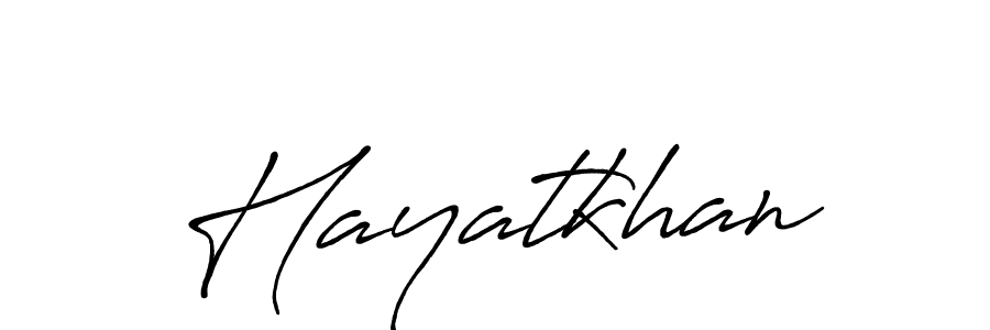 Use a signature maker to create a handwritten signature online. With this signature software, you can design (Antro_Vectra_Bolder) your own signature for name Hayatkhan. Hayatkhan signature style 7 images and pictures png