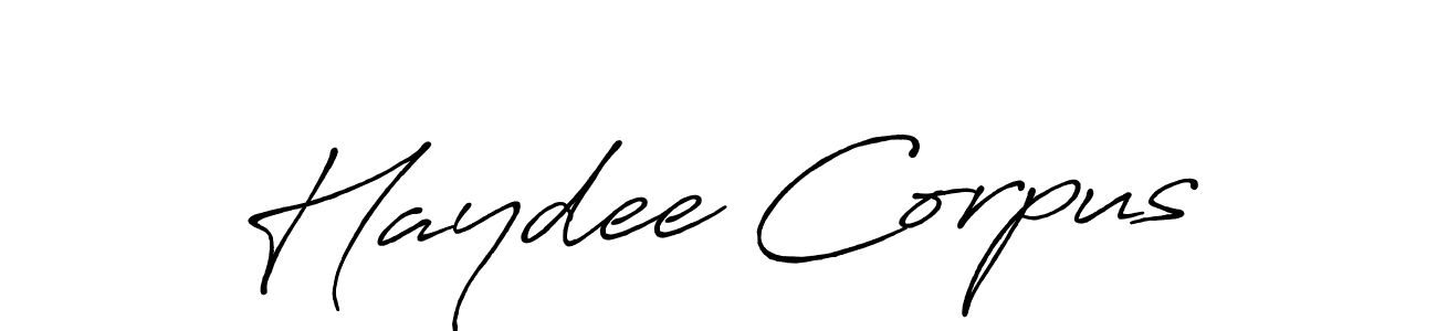 Make a beautiful signature design for name Haydee Corpus. With this signature (Antro_Vectra_Bolder) style, you can create a handwritten signature for free. Haydee Corpus signature style 7 images and pictures png