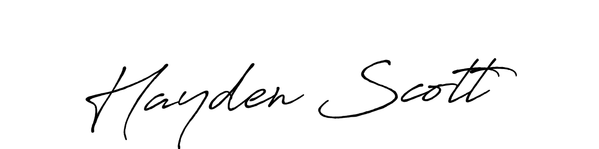 Hayden Scott stylish signature style. Best Handwritten Sign (Antro_Vectra_Bolder) for my name. Handwritten Signature Collection Ideas for my name Hayden Scott. Hayden Scott signature style 7 images and pictures png