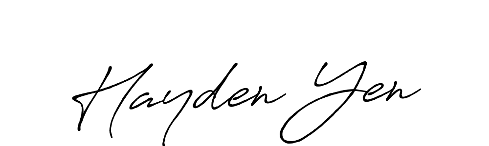 Design your own signature with our free online signature maker. With this signature software, you can create a handwritten (Antro_Vectra_Bolder) signature for name Hayden Yen. Hayden Yen signature style 7 images and pictures png