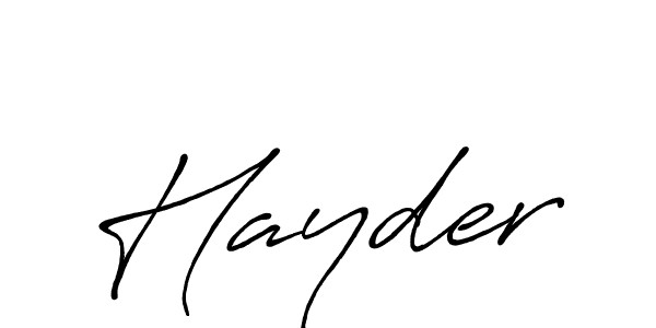 Design your own signature with our free online signature maker. With this signature software, you can create a handwritten (Antro_Vectra_Bolder) signature for name Hayder. Hayder signature style 7 images and pictures png