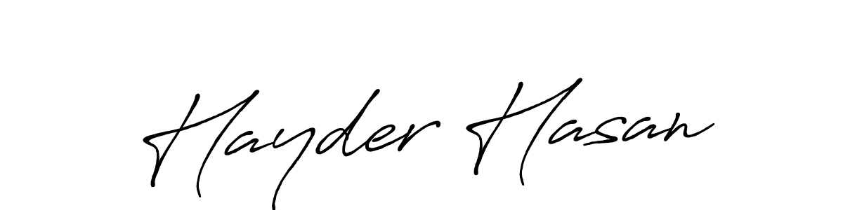 It looks lik you need a new signature style for name Hayder Hasan. Design unique handwritten (Antro_Vectra_Bolder) signature with our free signature maker in just a few clicks. Hayder Hasan signature style 7 images and pictures png