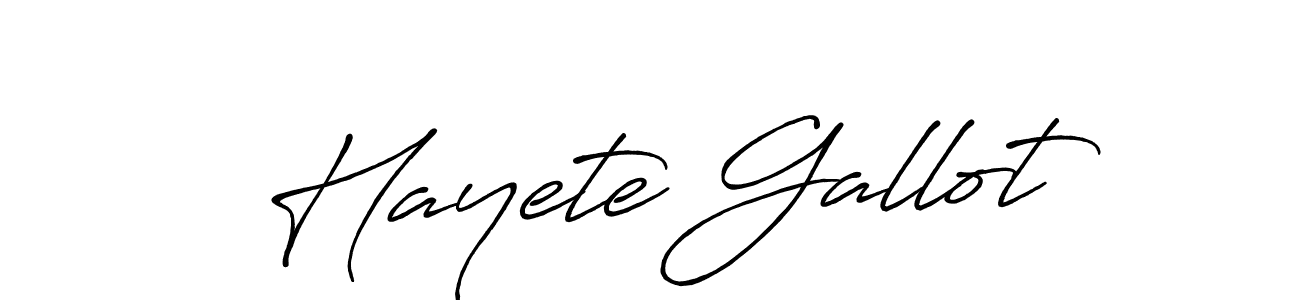 Make a beautiful signature design for name Hayete Gallot. With this signature (Antro_Vectra_Bolder) style, you can create a handwritten signature for free. Hayete Gallot signature style 7 images and pictures png
