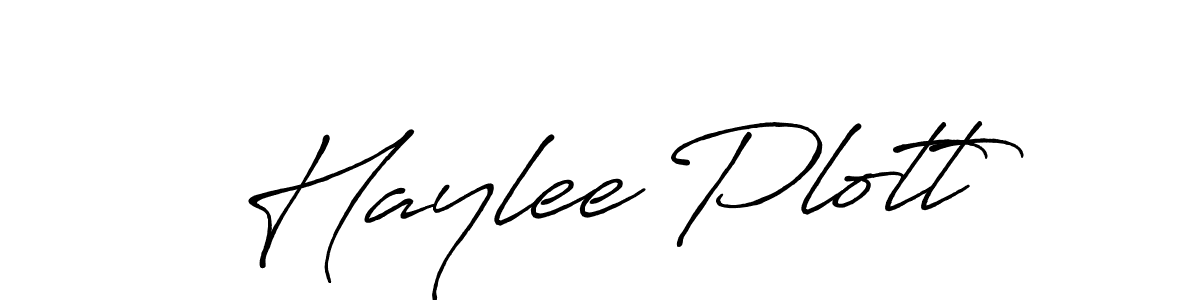 Haylee Plott stylish signature style. Best Handwritten Sign (Antro_Vectra_Bolder) for my name. Handwritten Signature Collection Ideas for my name Haylee Plott. Haylee Plott signature style 7 images and pictures png