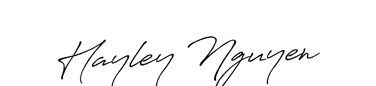 Make a beautiful signature design for name Hayley Nguyen. With this signature (Antro_Vectra_Bolder) style, you can create a handwritten signature for free. Hayley Nguyen signature style 7 images and pictures png