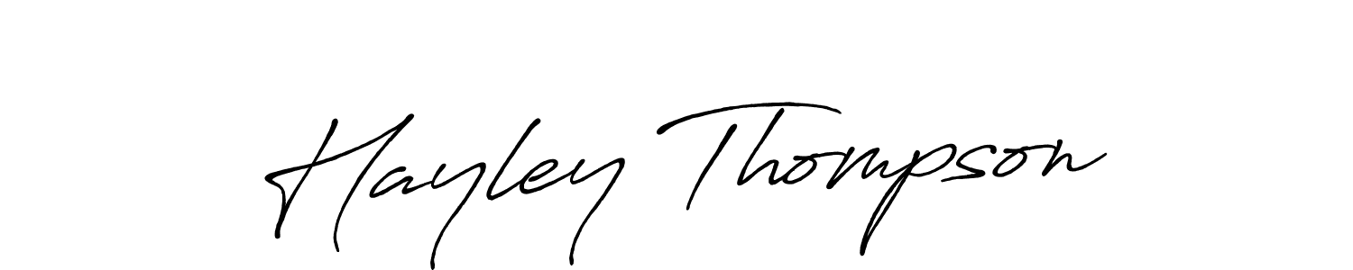 Make a beautiful signature design for name Hayley Thompson. With this signature (Antro_Vectra_Bolder) style, you can create a handwritten signature for free. Hayley Thompson signature style 7 images and pictures png